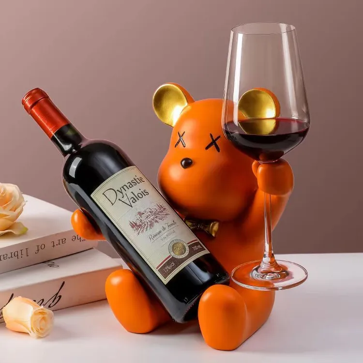 北欧轻奢网红卡通暴力熊客厅电视柜玄关乔迁红酒架家居装饰家用