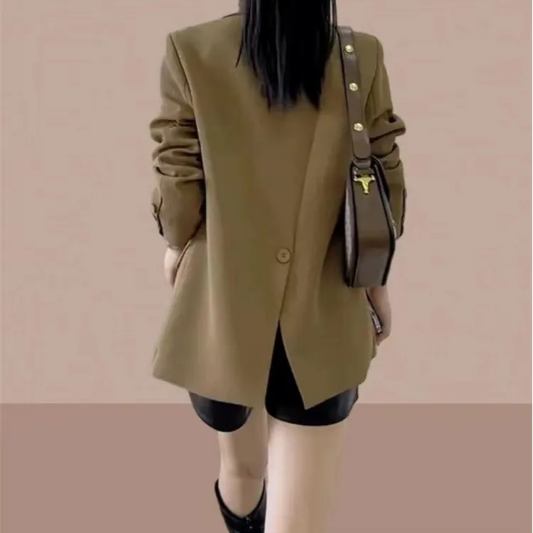 时尚气质百搭咖色小西装外套女设计感时髦洋气炸街2025秋季新款