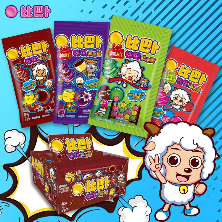 比巴卜棉花泡泡糖多种口味水果味糖果口香糖儿童网红怀旧小零食品