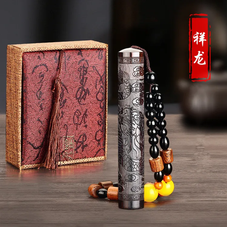 古代火折子复古点烟黑檀木网红便捷吹一吹精美充电防风个性打火机