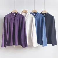 复古中式立领盘扣长袖打底衫 百搭纯色抓绒显瘦T恤上衣 4SP331