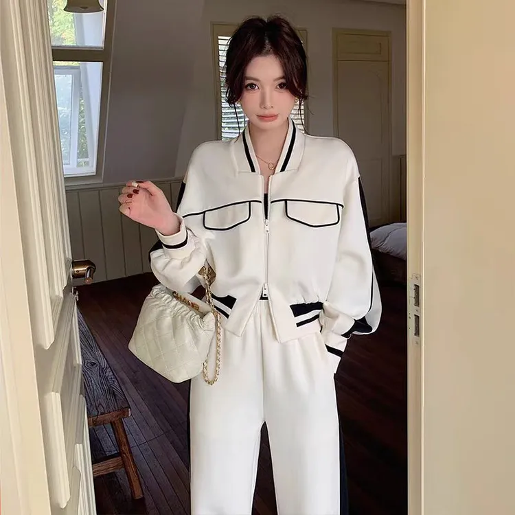 3011小个子定制休闲运动棒球服窄版裤套装秋冬新款洋气宽松两件套