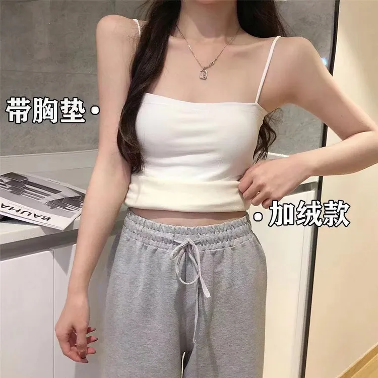 （奈娅芳）打底女加绒反季修身设计感小众法式复古外穿无袖修身绒款