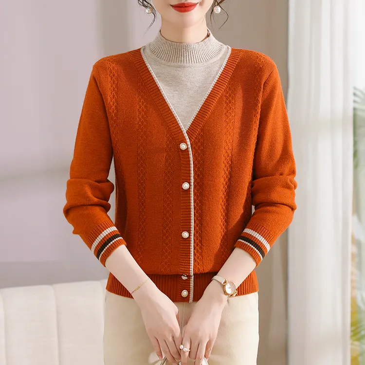 妈妈春秋装打底衫减龄毛衣2024新款40岁中老年女装洋气针织上衣服