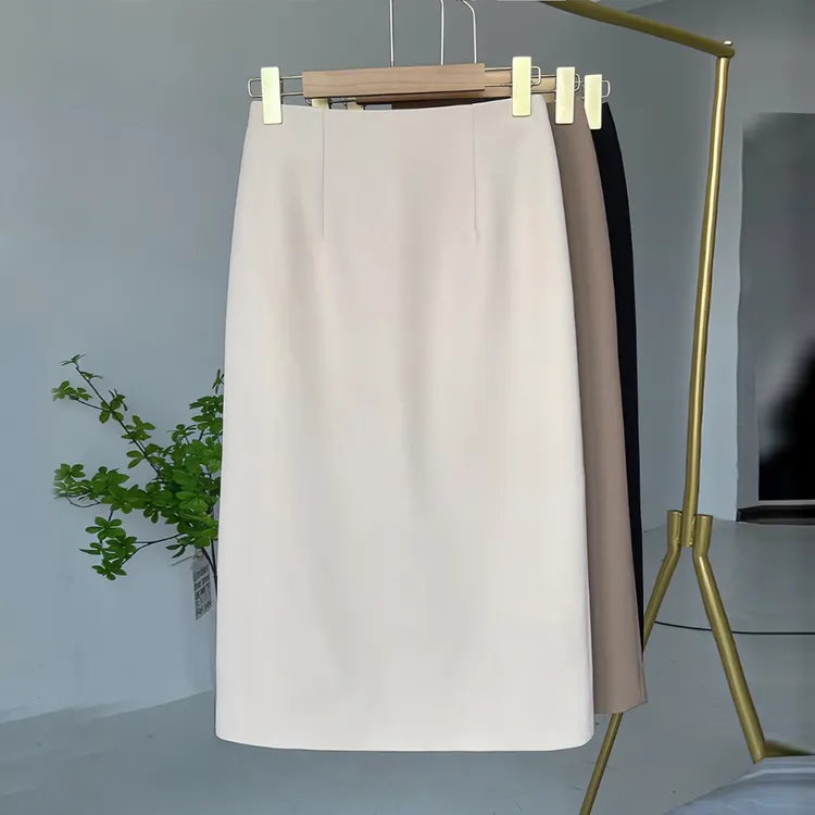 垂感西装裙半身裙春季新款2024高腰显瘦高级感直筒中长款a字裙子