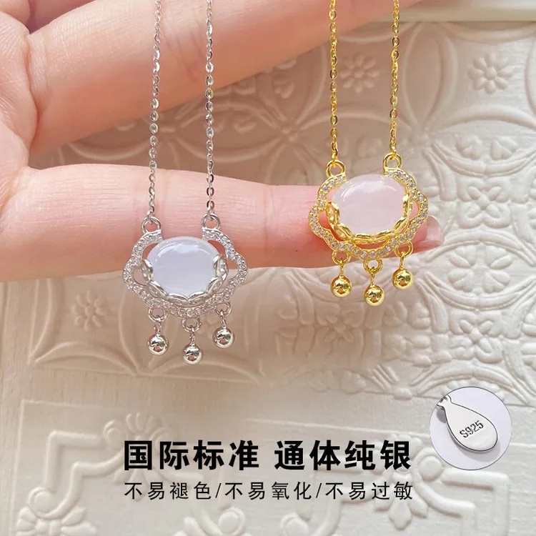 坠链均925银 纯银平安锁项链女轻奢百搭小众时尚情人节送女友礼物