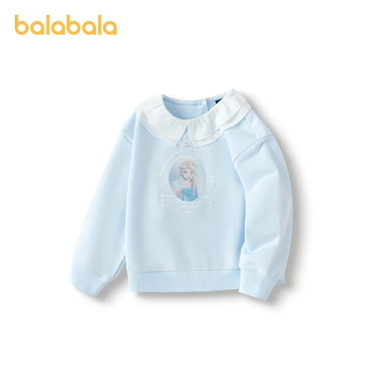 【艾莎IP】巴拉巴拉童装女童卫衣秋装款上衣绣花甜美翻领时尚舒适