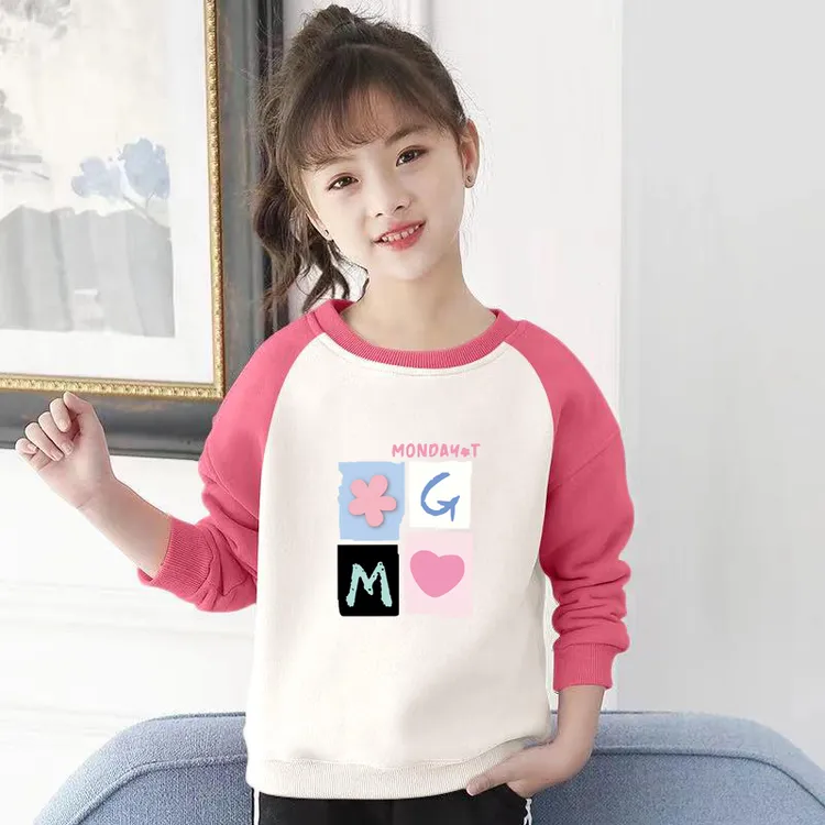 童装长袖T恤卫衣女童春秋季新款上衣纯棉洋气中大童女孩打底衫