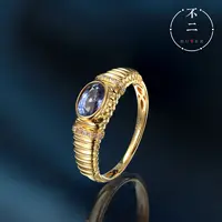 【不二】蓝宝石18K金戒指0.5CT