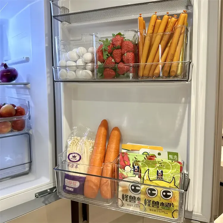荞芬造家冰箱侧门收纳盒分装分类盒整理内侧保鲜食品侧面抽屉家用