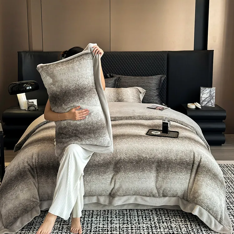 丹麦狐貂绒【卡洛斯】轻奢升级秋冬丹麦原装出口/加厚双密线四件套