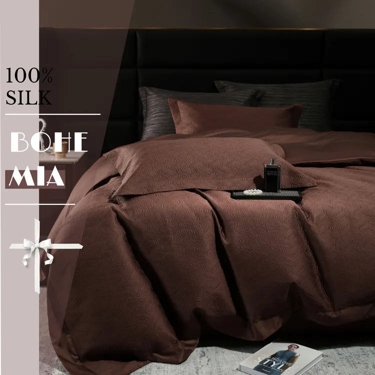 顶奢双蚕丝床盖【波西米娅】二合一免烫型/海外/软雕塑天锦缎四件套