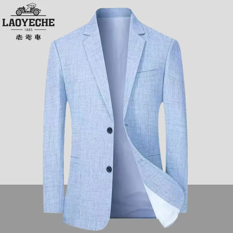 老爷车男装夏季休闲防晒西服外套中年男士商务修身轻薄款小西装春商品图