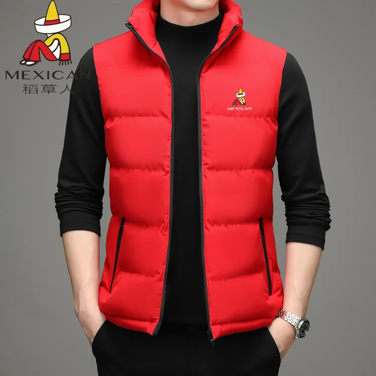 稻草人秋冬季羽绒棉马甲男士新款立领保暖坎肩加厚大码百搭上衣
