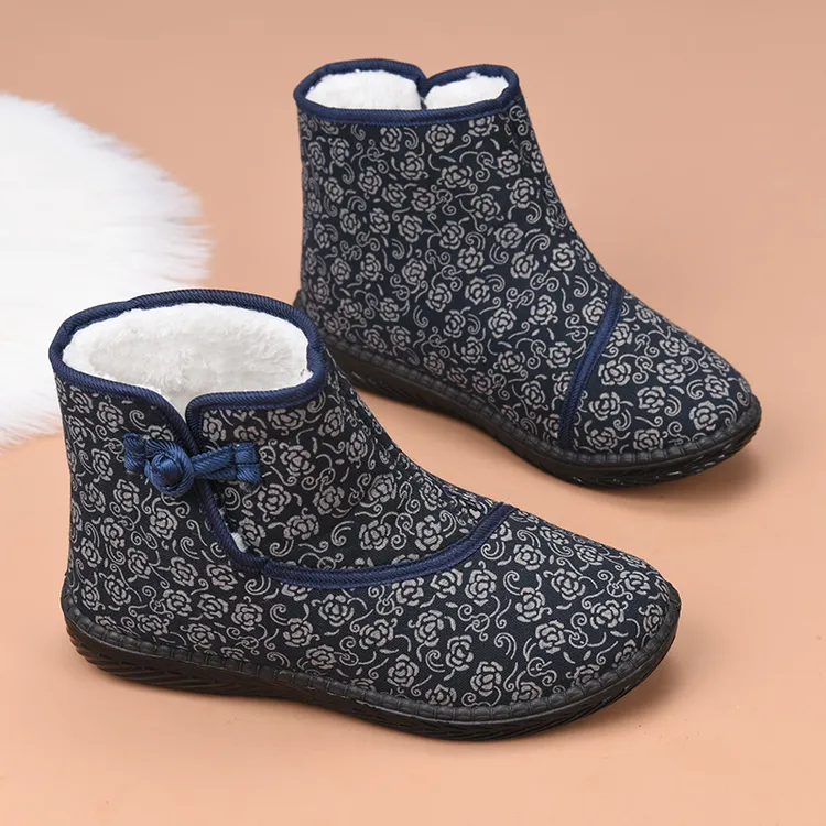 老北京棉鞋女冬季加绒保暖高帮妈妈鞋防寒老人奶奶鞋棉靴加厚防滑