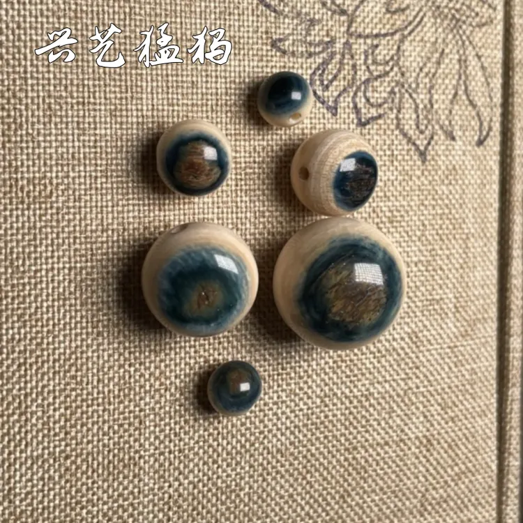 猛犸牙蓝眼散珠圆珠桶珠手串百搭手持配饰DIY搭配