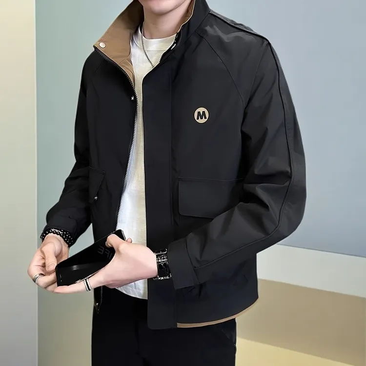 特卡劳锡立领夹克外套男士春秋季新款爆款百搭薄款宽松潮流防风男