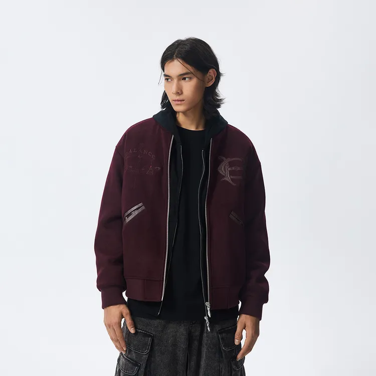 【黑水系列】CHINISM赤尘 重磅羊毛呢绒刺绣毛呢外套男