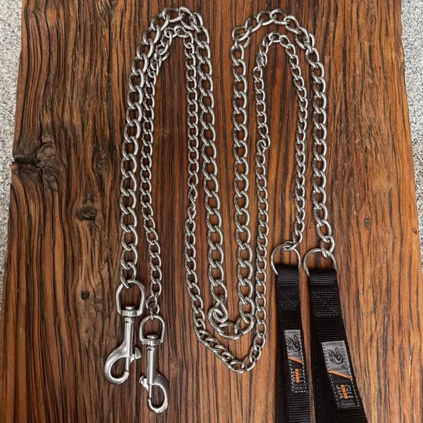 大型犬不锈钢牵狗链德牧金毛防咬遛狗链子防爆冲马犬罗威纳牵引带