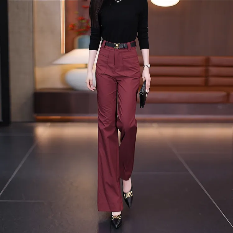 高级感喇叭裤女秋季2025新款高腰显瘦垂感时尚百搭休闲微喇裤爆款