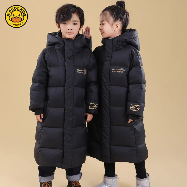 儿童羽绒服加厚外套保暖防风冬装冬季中大童中长款三防长款男女童