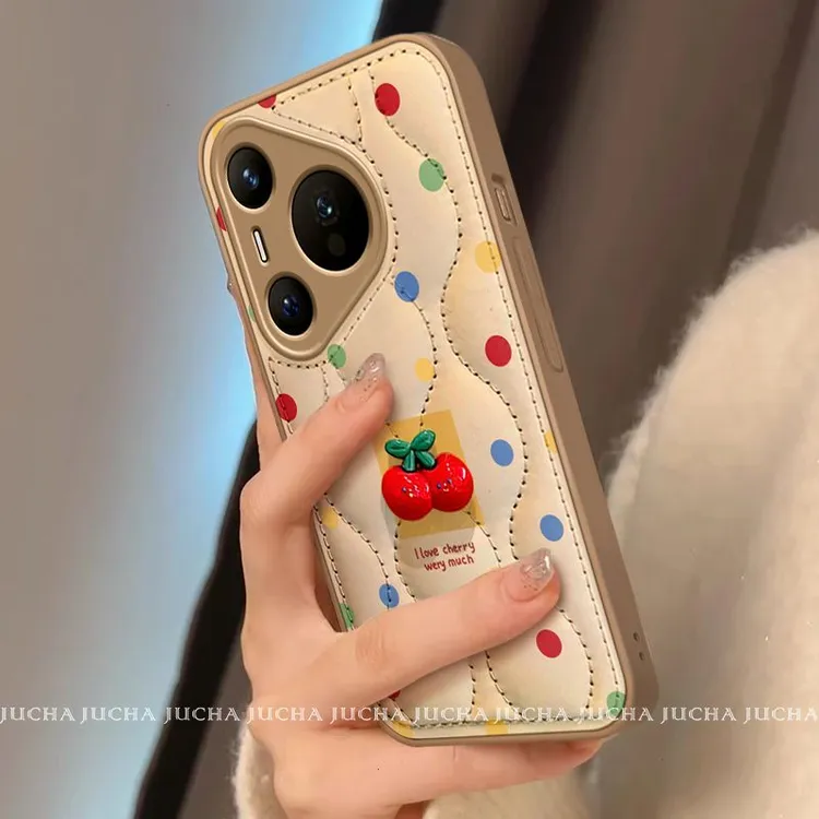 简约立体樱桃适用华为pura70手机壳高级感全包HUAWEImate60新款
