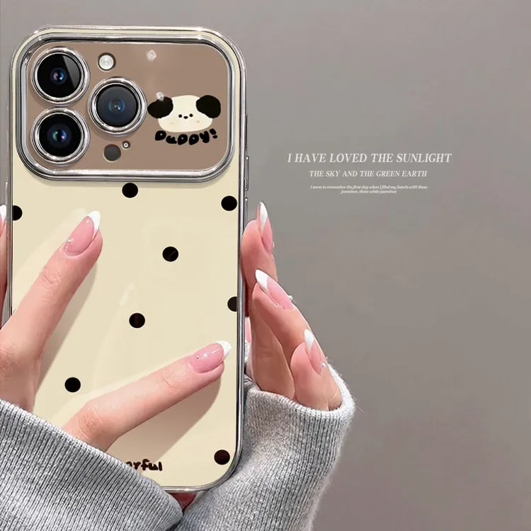 斑点小狗苹果15promax手机壳艺术感小众iphone14plus可爱13小众12