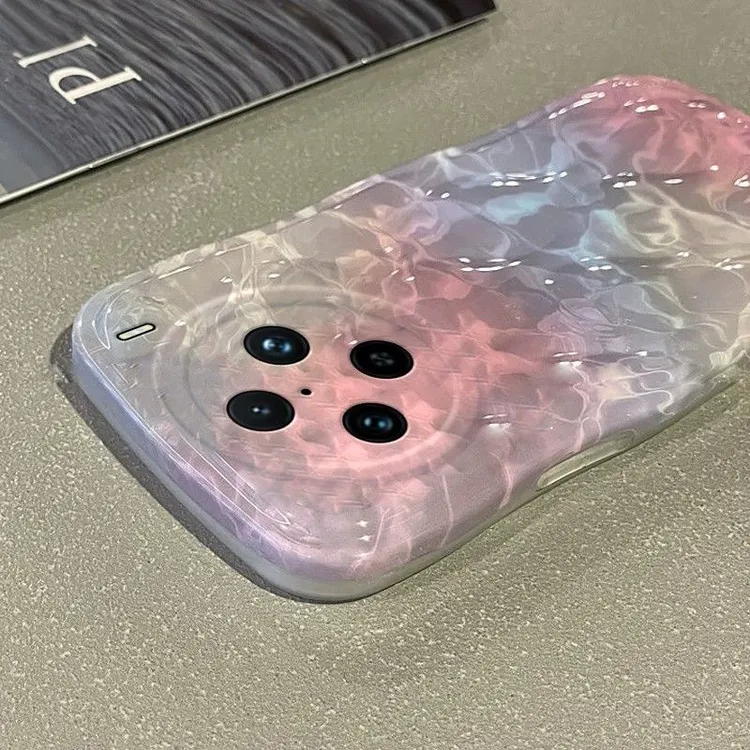 粉蓝波光水面vivox100手机壳简约全包VIVOx100pro保护套高端ins风