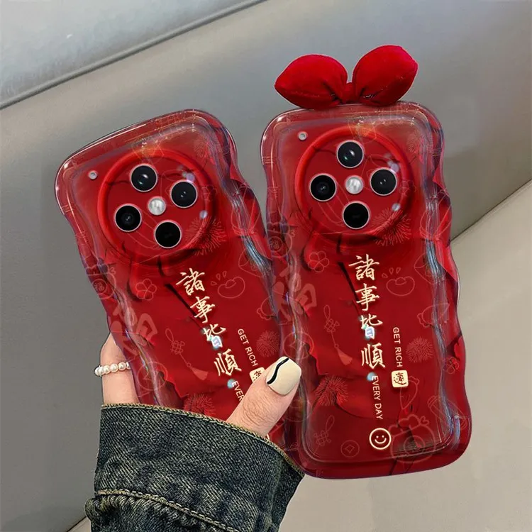 波浪诸事皆顺适用oppofindx8手机壳高级感小众OPPOfindx7硅胶外壳