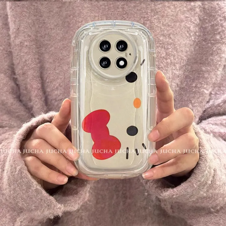 凯蒂猫表情适用oppo一加13手机壳带挂链硅胶OPPO1+13防摔透明简约