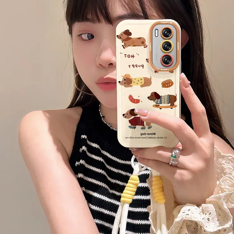 可爱腊肠狗opporeno12手机壳高颜值硅胶OPPOreno12pro保护套女款