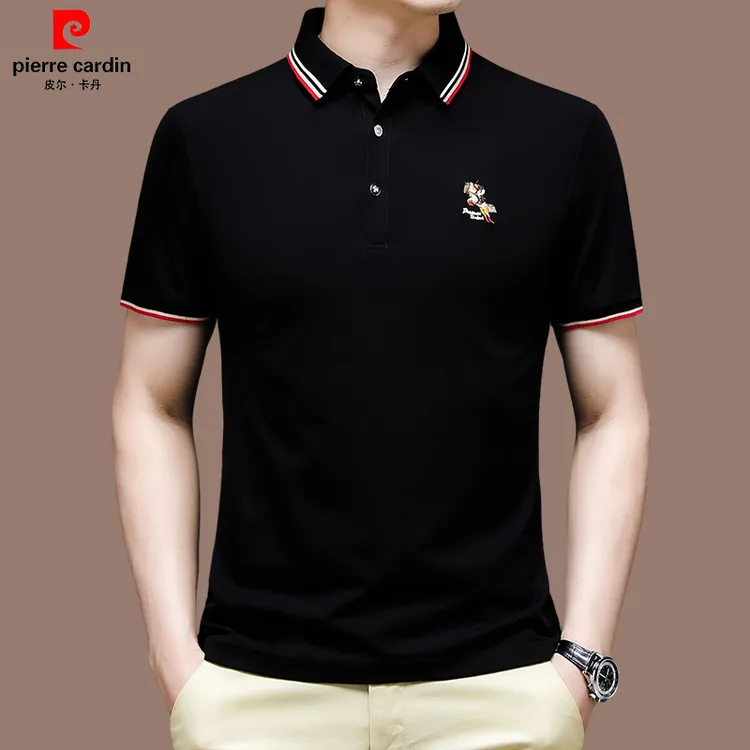 【皮尔卡丹国际品牌】夏季男polo衫休闲时尚高档桑蚕丝薄款翻领潮流