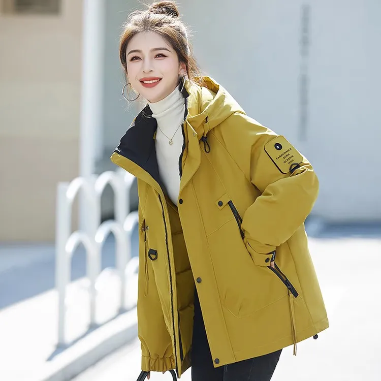 棉服女冬季2026新款加厚冲锋衣时尚连帽工装棉衣短款外套休闲百搭