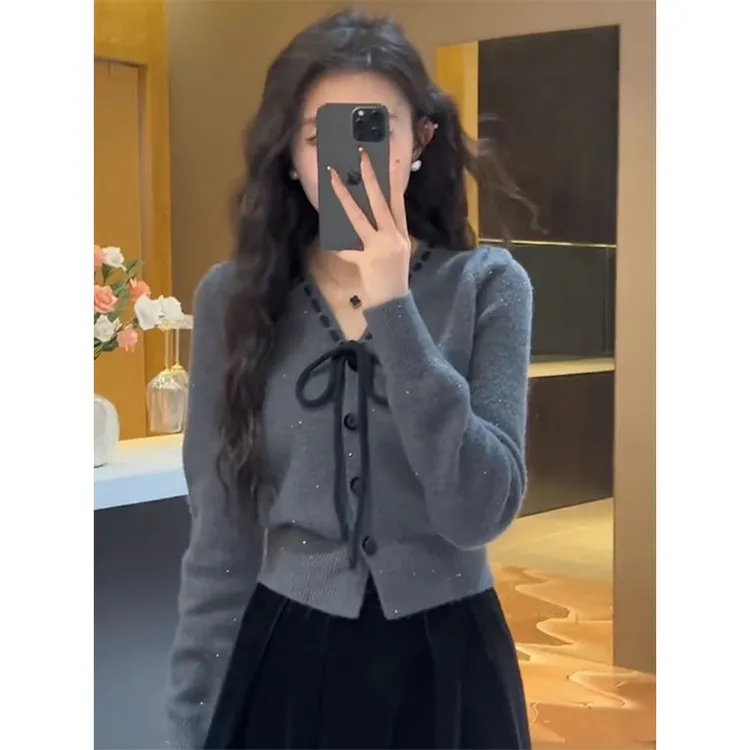 针织开衫打底衫女款爆款2025春秋新款毛衣宽松慵懒风时髦洋气外套