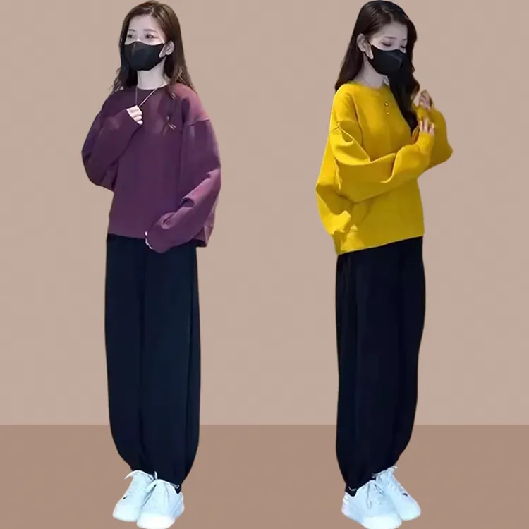 入秋一整套爆款2025新款流行时尚洋气卫衣卫裤纯欲慵懒风女装穿搭