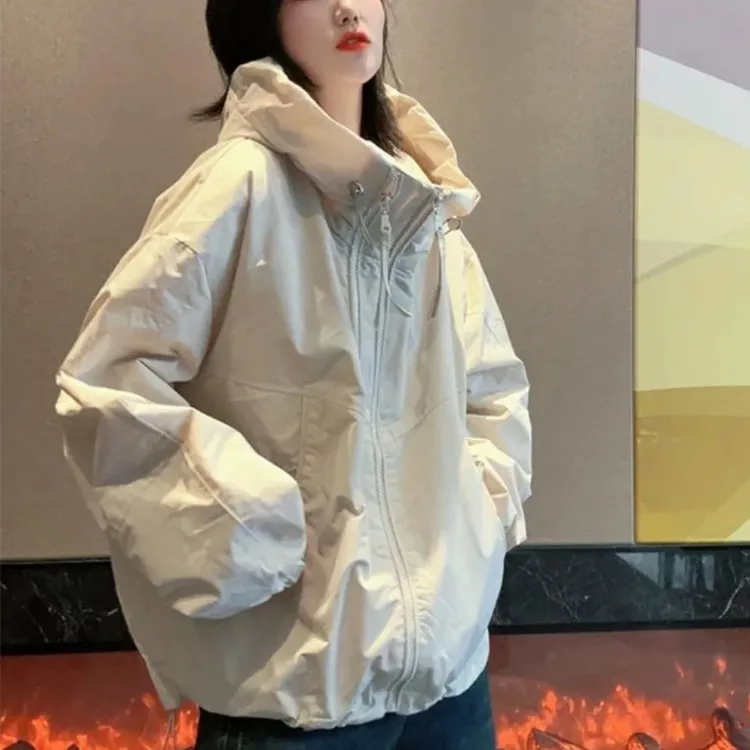 网红洋气炸街女装百搭外套春秋季爆款2025新款时髦小众双拉链外衣