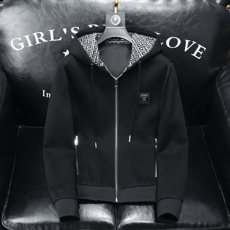 2025春季新款男士连帽针织夹克外套轻奢潮牌高品质时尚百搭帅气男