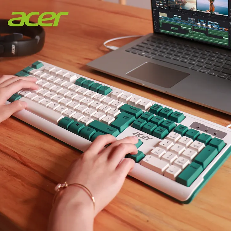acer/宏碁有线键盘轻音降噪台式办公女生电脑笔记本键鼠