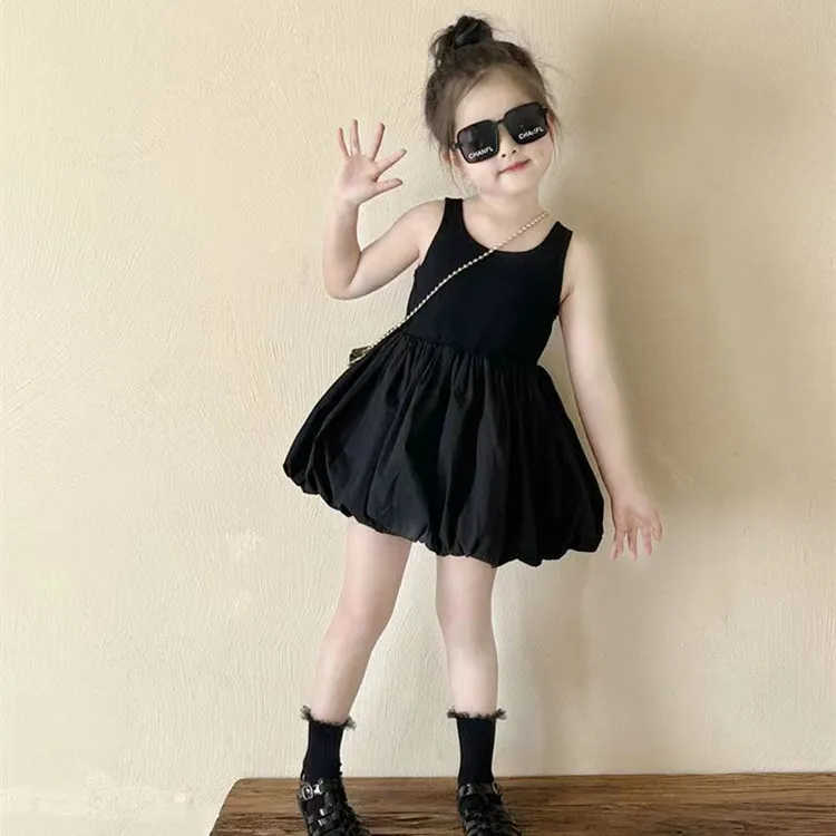 女童连衣裙2025夏季新款洋气小女孩漏背交叉背心裙女宝公主裙夏装