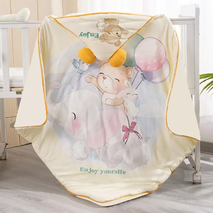 新生儿冬季外出加厚纯棉包被保暖抱被襁褓裹被刚出生被子抱毯两用