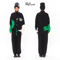 WildRooms秋冬设计师款半边绒潮流睡衣开衫家居服套装