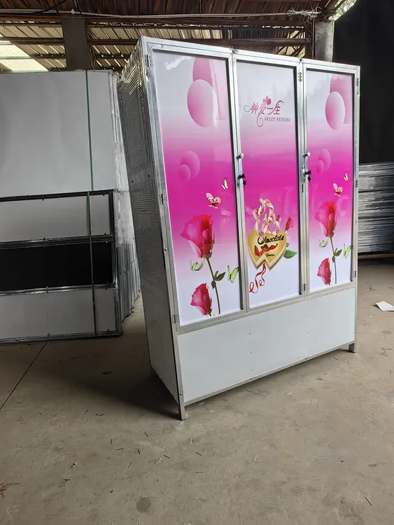 简易铁皮衣柜卧室金属防潮收纳柜家用组装储物柜