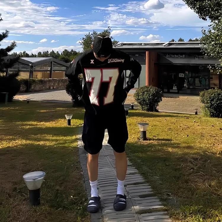 美式高街hiphop卫衣男款春秋季新款潮牌赛车风冰球服长袖T恤外套