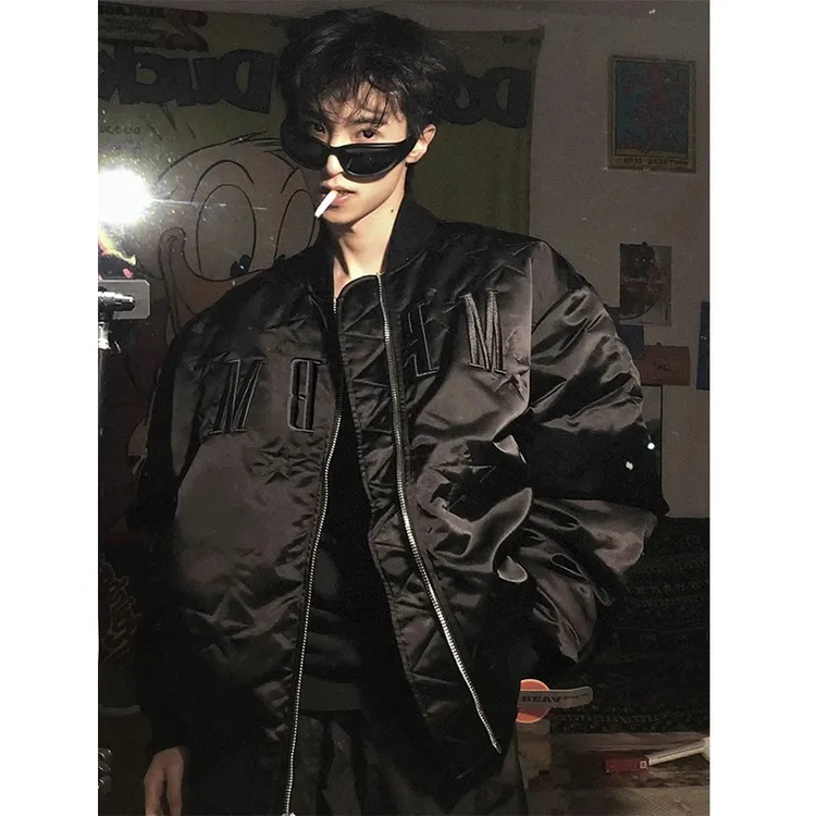 美式ma1飞行夹克棉服男冬季潮牌欧美街头cleanfit短款棒球服外套