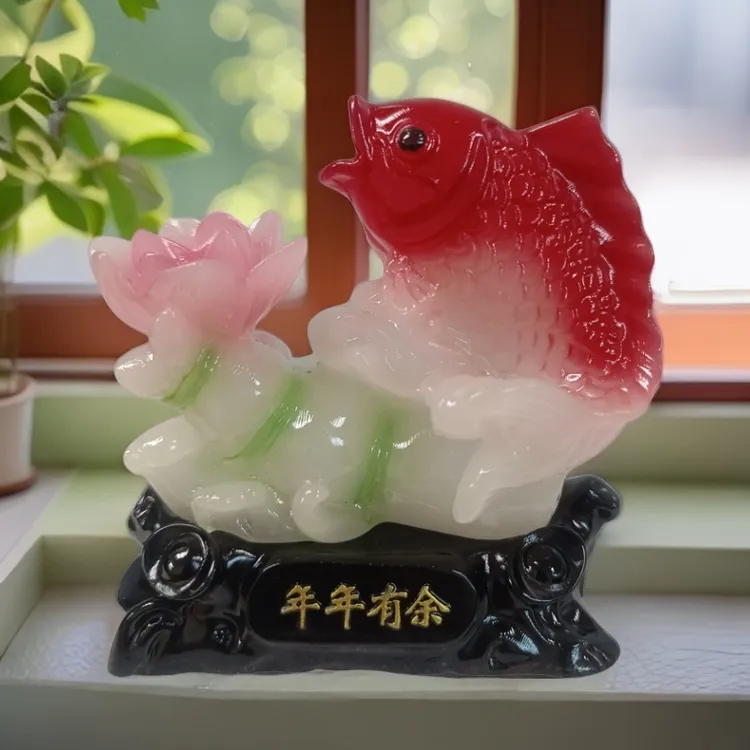 年年有余恭喜发财吉祥如意客厅装饰办公室书房卧室电视柜博古架