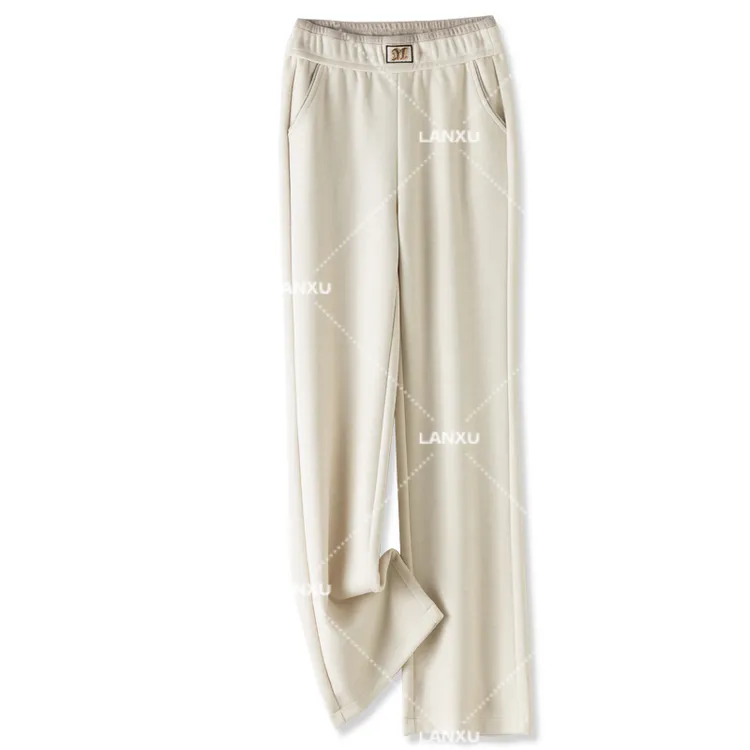 【蓝叙春款 时髦显瘦神器】筒喇裤垂感显瘦裤百搭休闲裤子