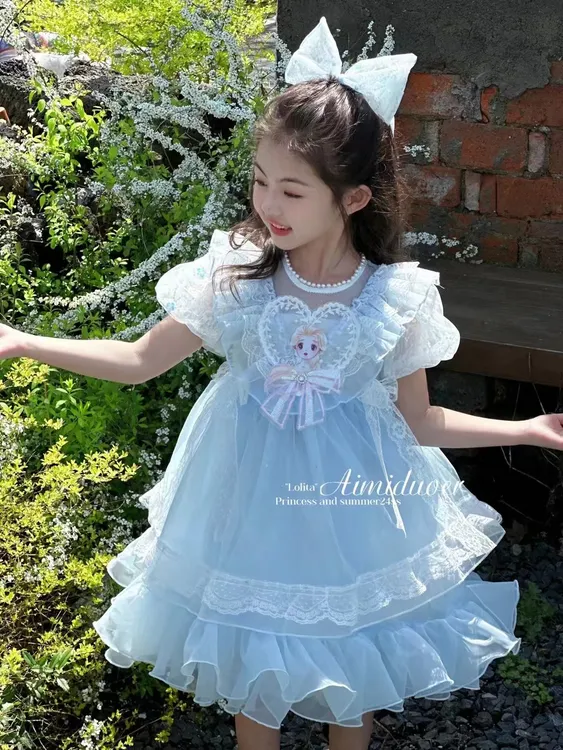 2024新款女童爱莎公主洛丽塔裙，超仙蓬蓬裙，夏款儿童节宝宝爆款