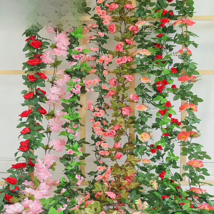 花藤遮挡藤条假花藤蔓仿真花缠绕塑料暖气管空调管子电线室内装饰