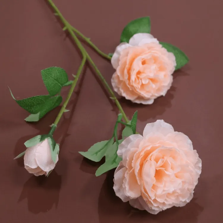 牡丹仿真花绢花室内假花干花玫瑰花花束餐桌花摆设客厅装饰花摆件