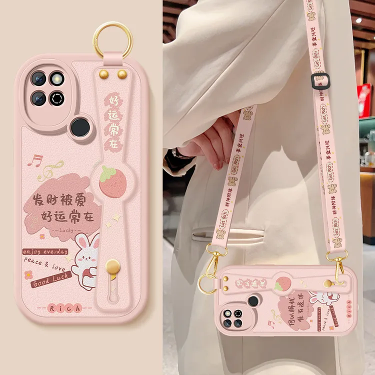 华为荣耀play5t手机壳play5t活力版斜挎腕带全包防摔硅胶软壳女款